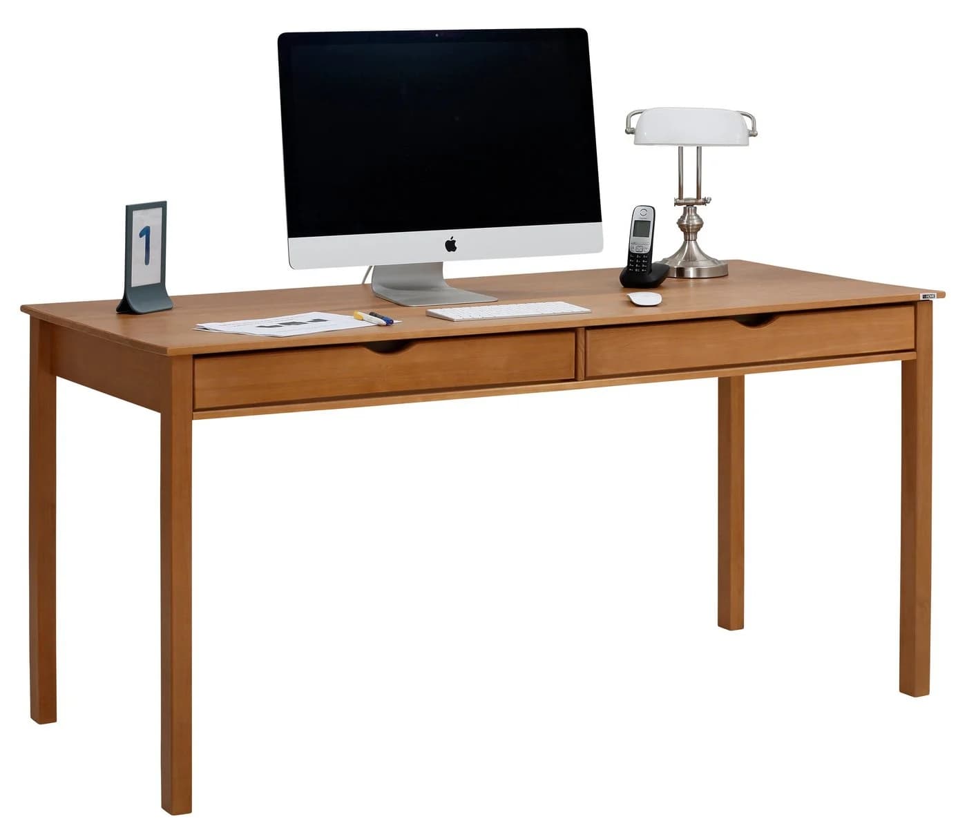 HOME AFFAIRE Schreibtisch Gava Beige Kiefer Massivholz - Bild 3