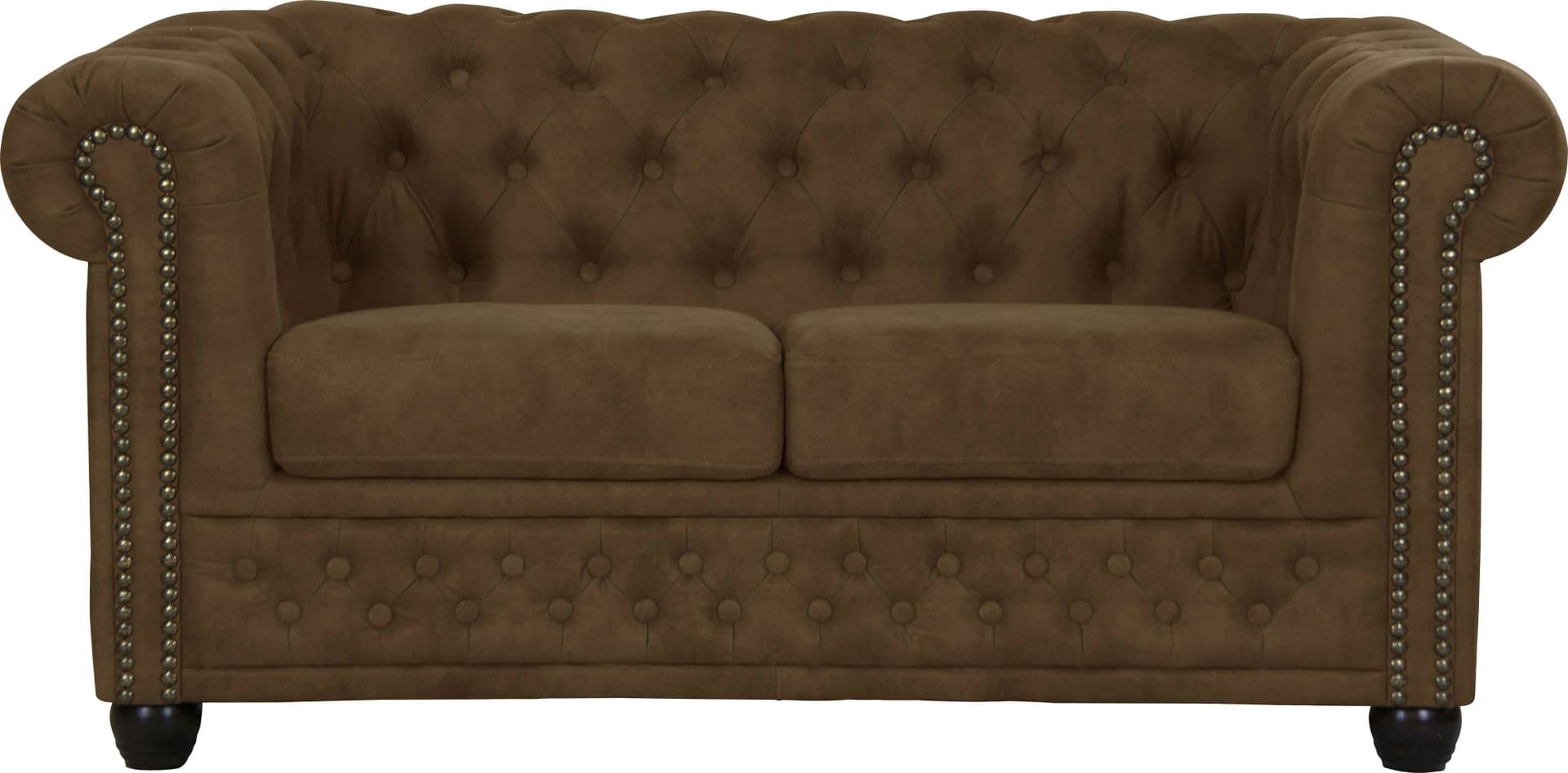 Chesterfield-Sofa HOME AFFAIRE Rysum Cognac Microfaser Lederoptik