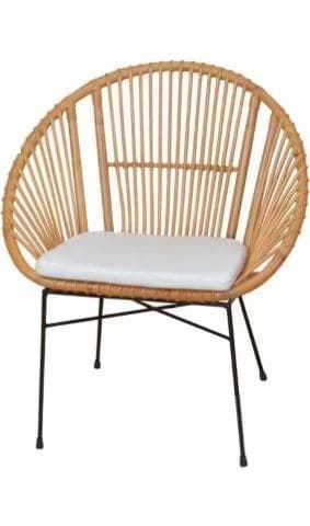 Home Affaire Rattanstuhl Honigfarben Schwarz Eisen