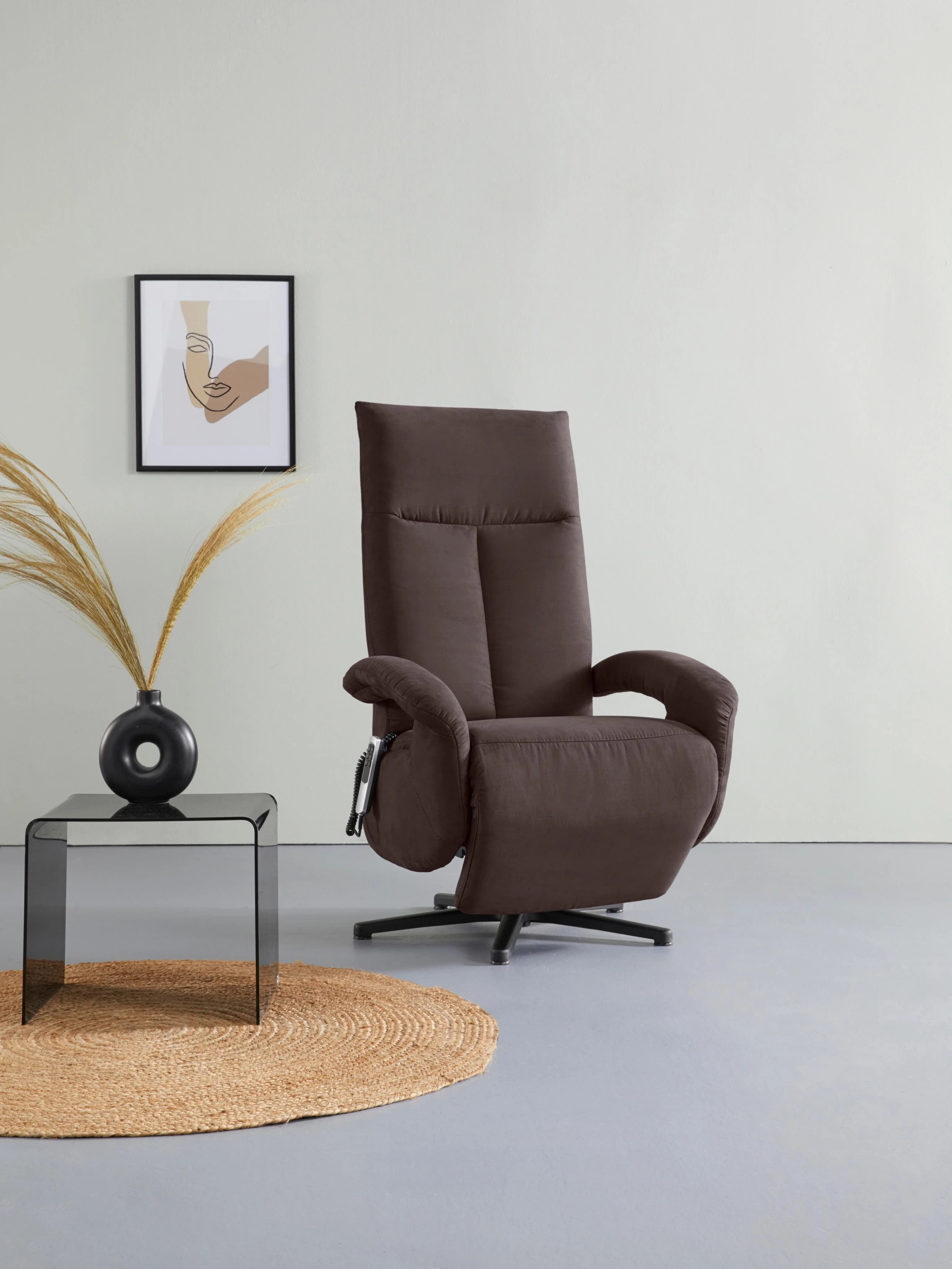 SIT & MORE TV-Sessel Tycoon Dunkelbraun Elektrisch Verstellbar mit Aufstehhilfe