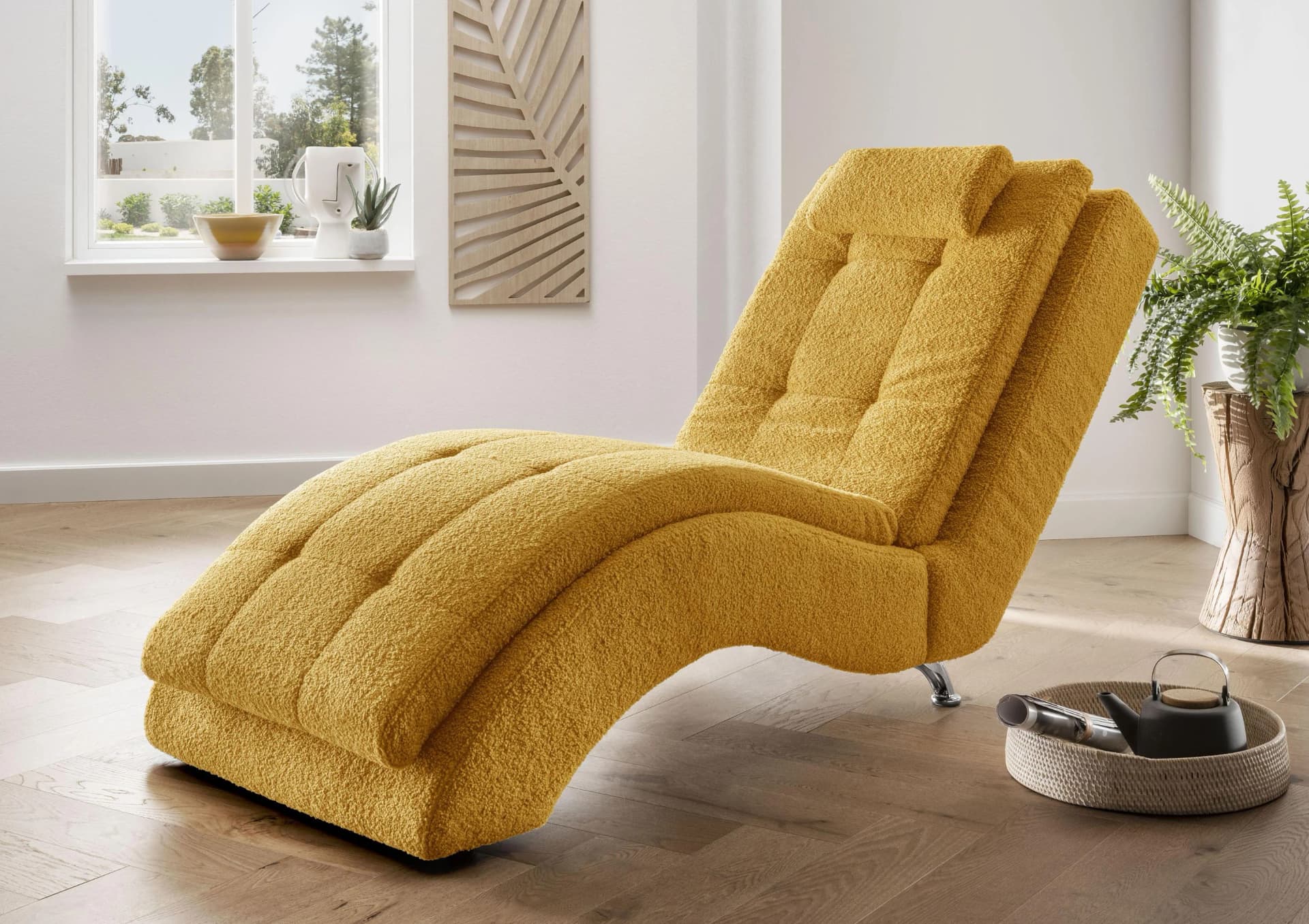 Home Affaire Relaxliege Vengo 2 Modern Gelb mit Kopfkissen