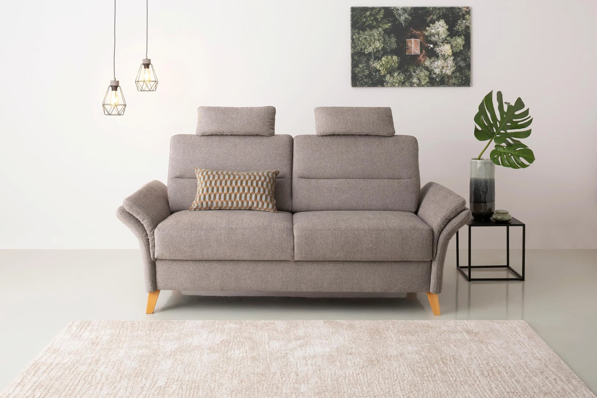 HOME AFFAIRE Westerland 3-Sitzer Sofa mit Armlehnfunktion Latte