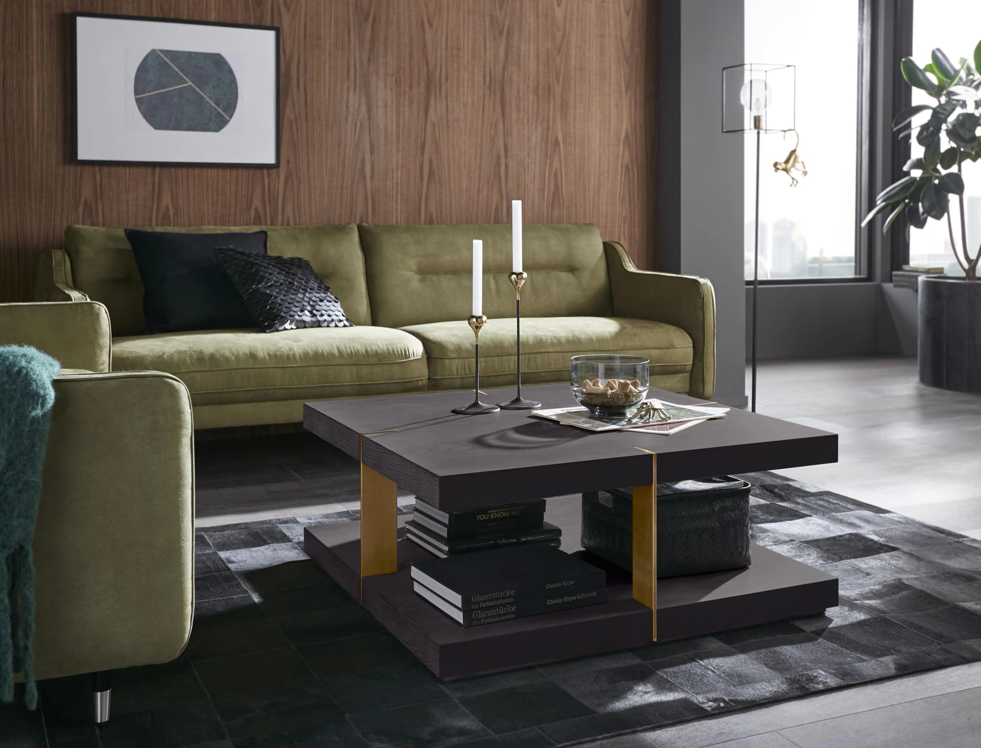 Couchtisch OTTO HOME Verrazzano Braun Messingfarben