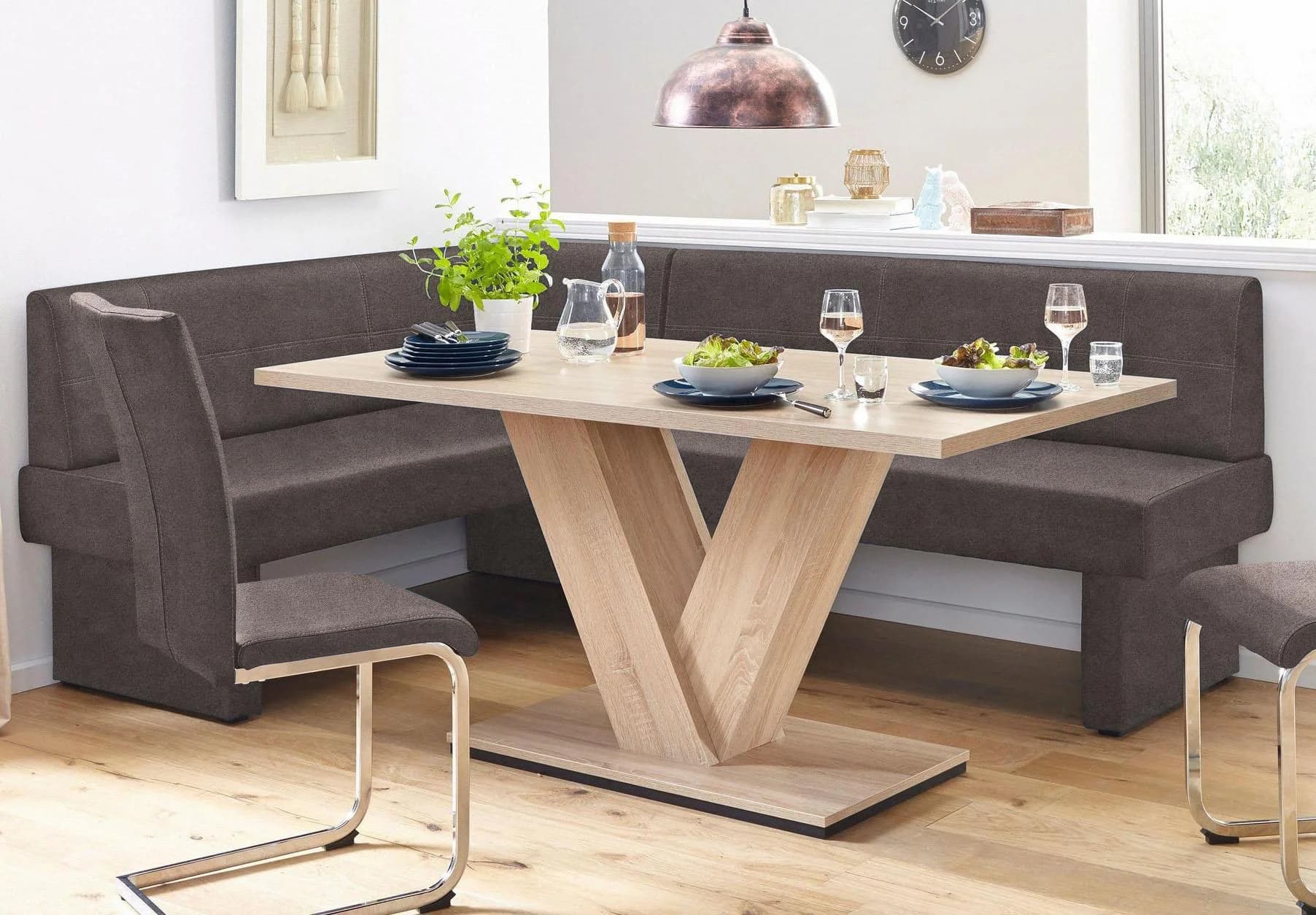 HOME AFFAIRE Eckbank Nils Dunkelbraun Gepolstert