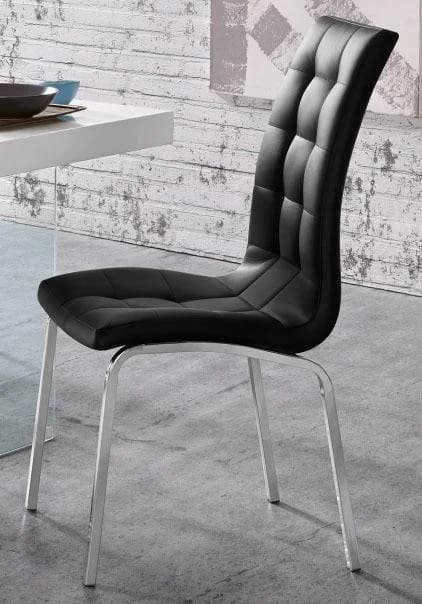 OTTO HOME 4-Fuß-Stuhl 2er Set Schwarz Kunstleder Verchromt