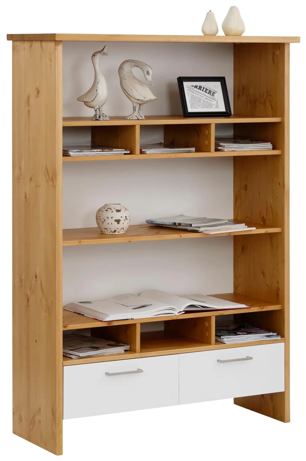 Home Affaire Highboard Ixo Weiß/Honigfarben Massivholz