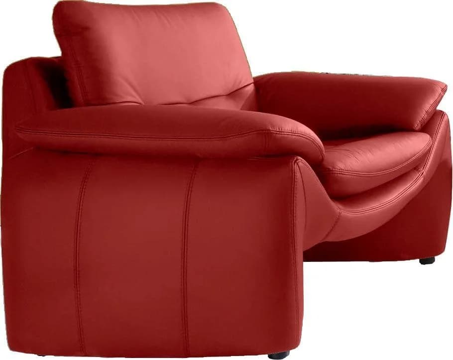 Places of Style Sessel Luna Rot Echtes Leder Modern