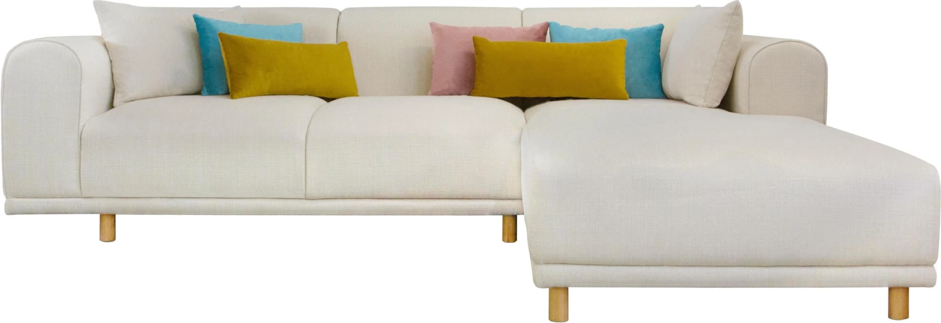 OTTO HOME Ecksofa Maroon L-Form Beige Skandinavisch