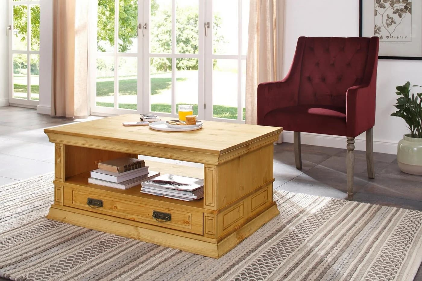 OTTO HOME Couchtisch Vinales Beige Natur mit Schublade