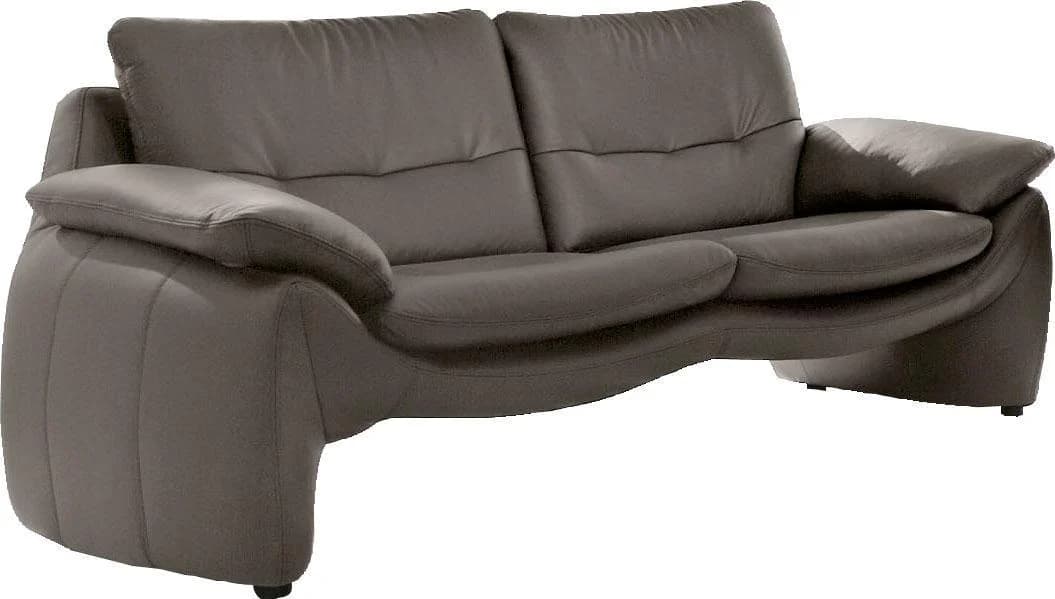 PLACES OF STYLE Luna 2-Sitzer Sofa Taupe NaturLEDER Modern