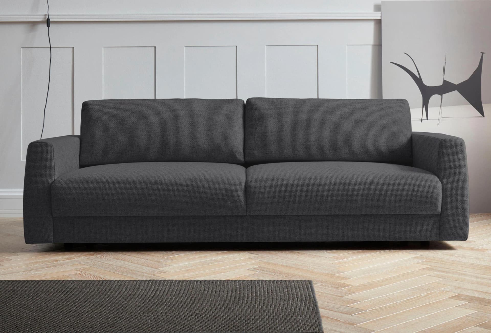 OTTO HOME Sofa Hobro 2,5-Sitzer Anthrazit Microfaser Lederoptik