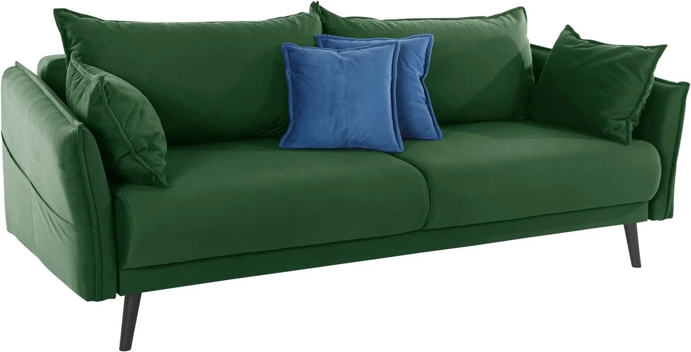 Schlafsofa COLLECTION AB Asra Grün mit Bettfunktion und Bettkasten - Bild 4