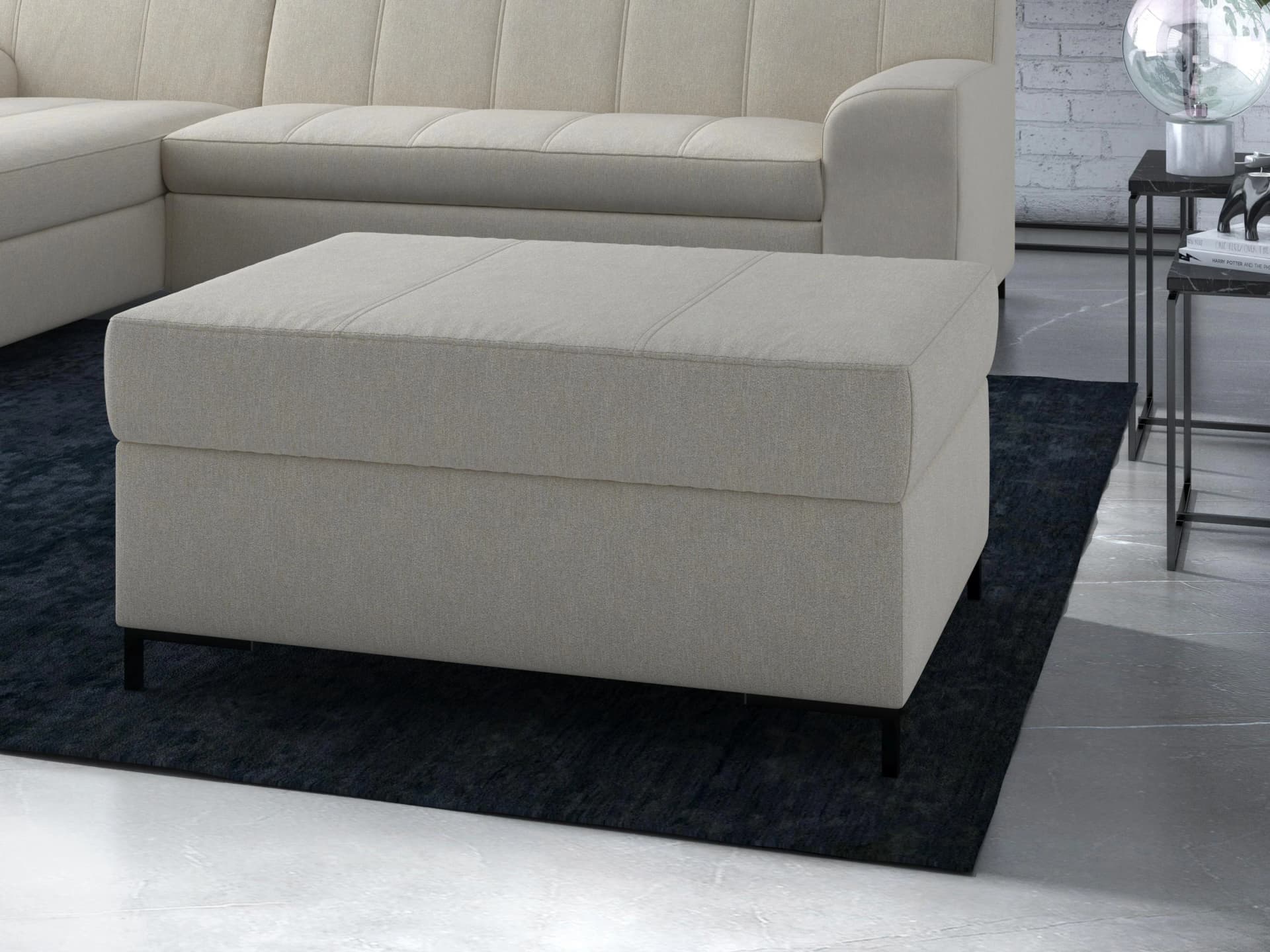 Home Affaire Polsterhocker Balme Beige Luxus-Microfaser