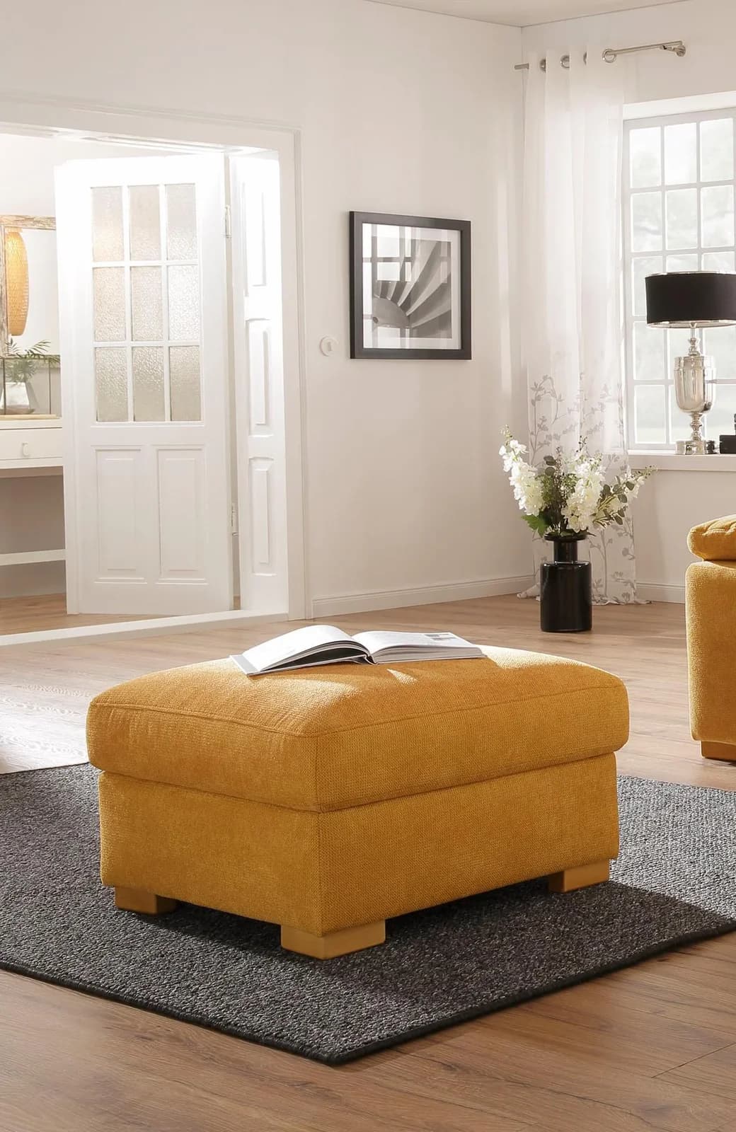 Home Affaire Hocker Ventura Senf Stauraum Polsterhocker