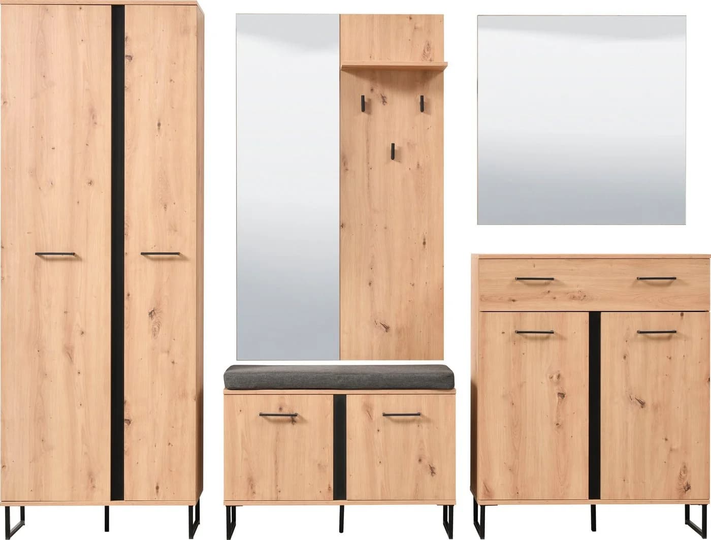 INOSIGN Garderoben-Set Sardinia Braun Holzwerkstoff