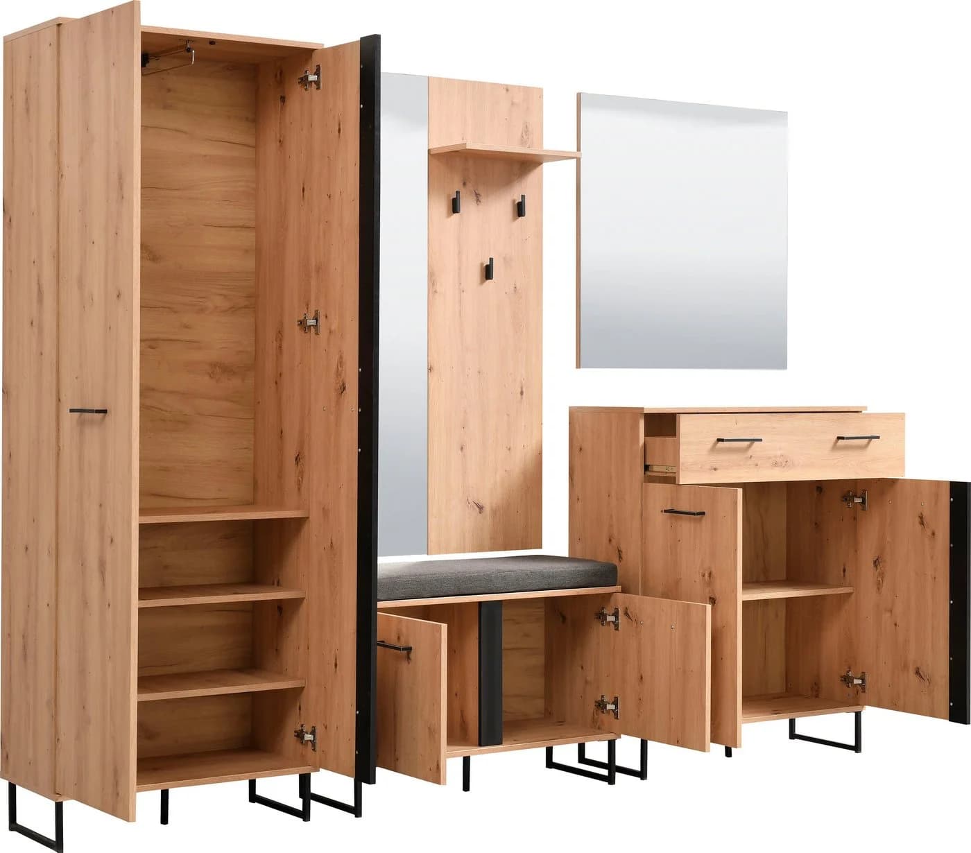 INOSIGN Garderoben-Set Sardinia Braun Holzwerkstoff - Bild 5