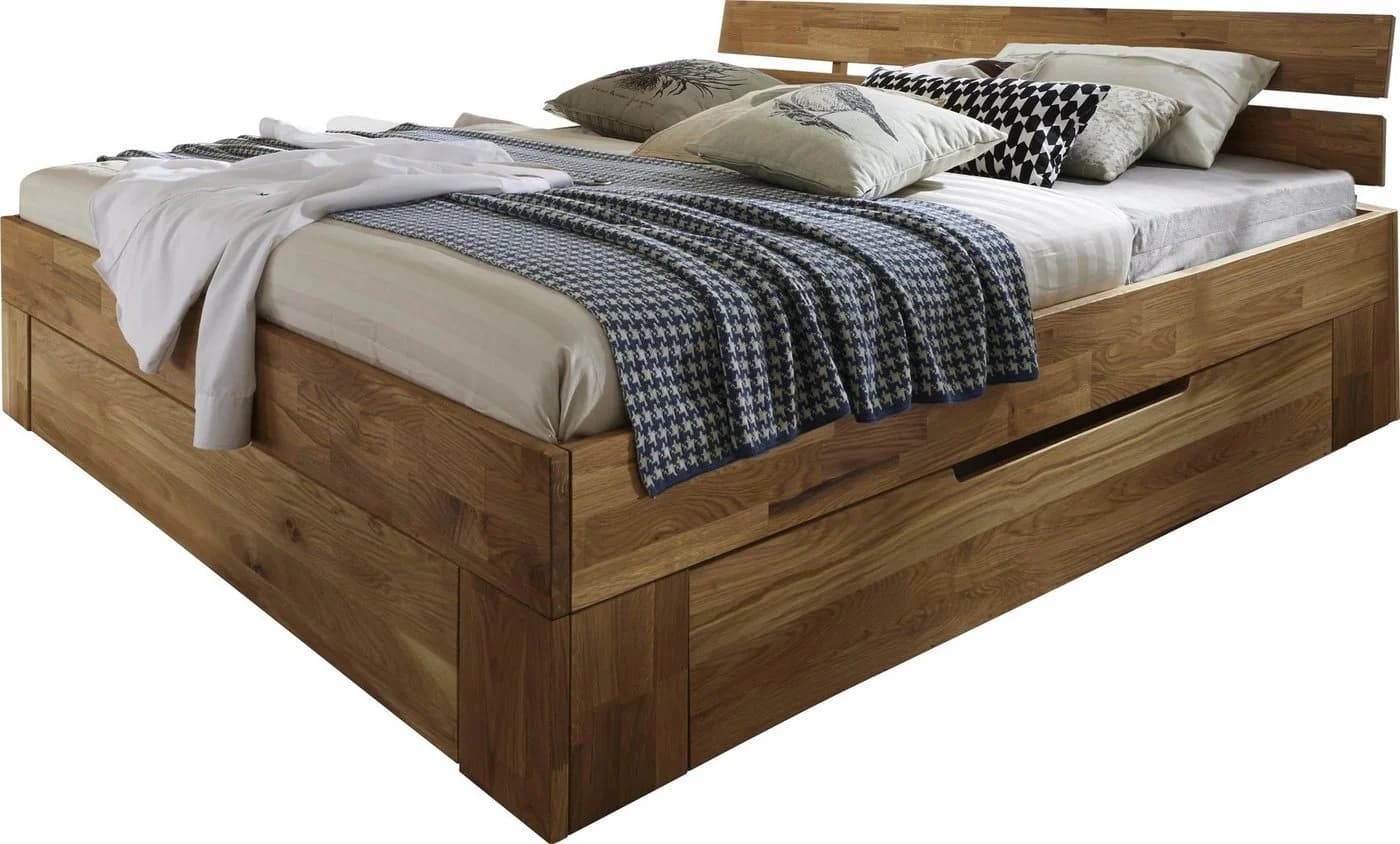 Home Affaire Tommy Massivholzbett Wildeiche Braun Futon Stil