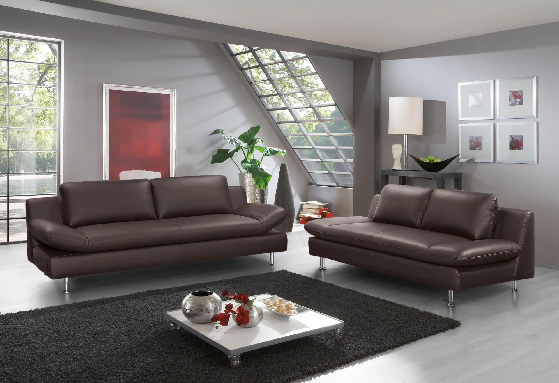 Polstergarnitur PLACES OF STYLE Redding Braun NaturLEDER 2- und 3-Sitzer