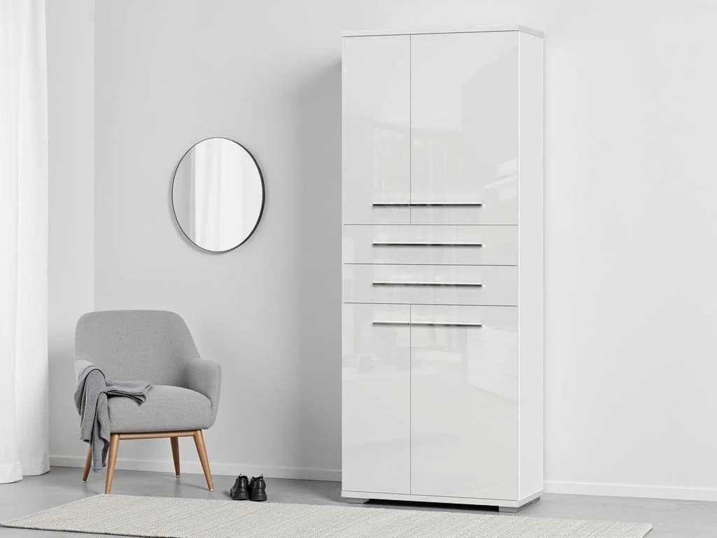 OTTO HOME Piano Garderobenschrank Weiß Hochglanz - Bild 2