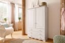 HOME AFFAIRE Wäscheschrank Minik Weiß Massivholz Bild 1