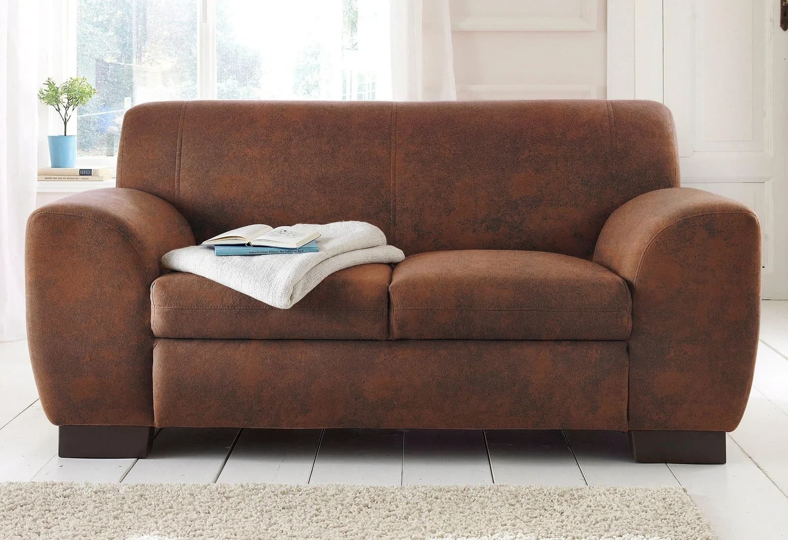 Home Affaire Sofa Nika 2-Sitzer Braun Microfaser Mocca