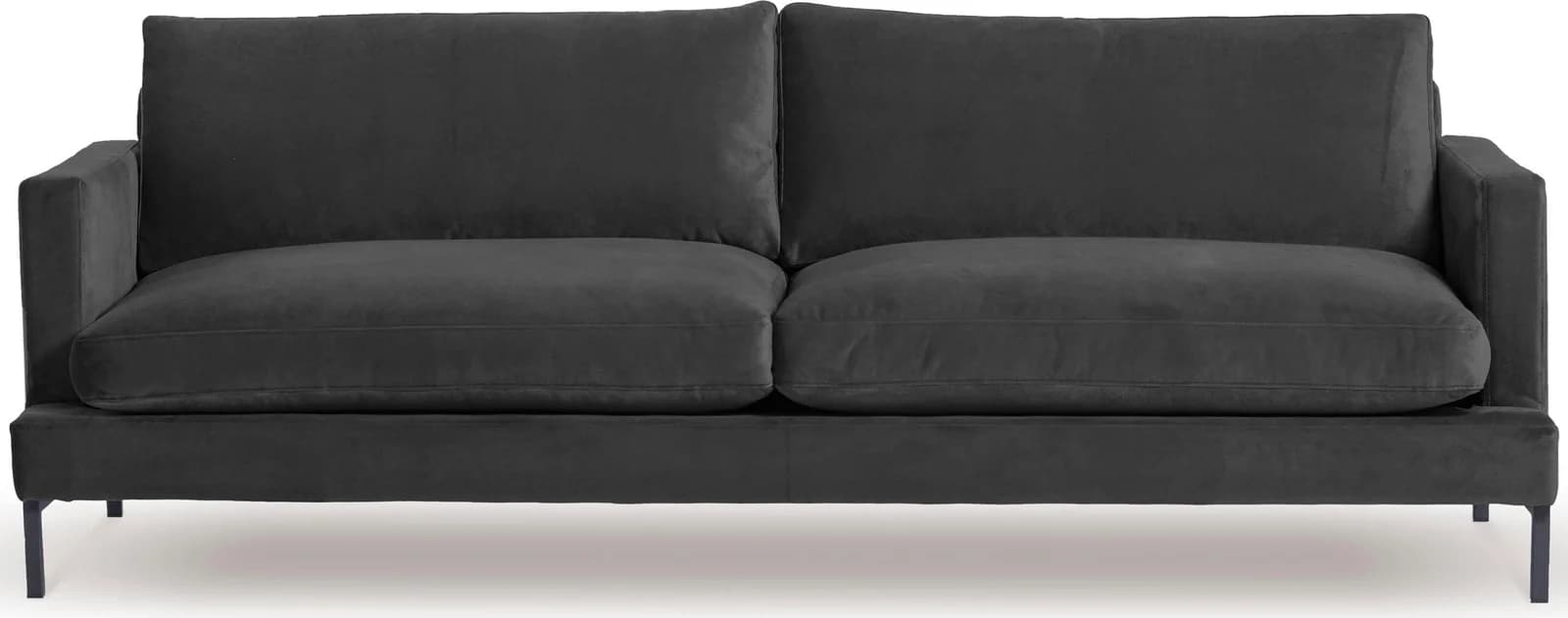 ANDAS Welland 3-Sitzer Sofa grau Samtvelours Metallfüße