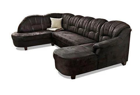 HOME AFFAIRE Wohnlandschaft Budapest Schwarz U-Form mit Bettfunktion
