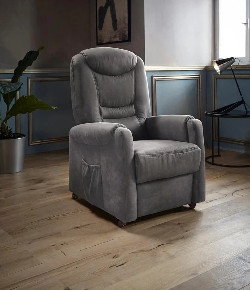 sit&more TV-Sessel Morten Grau Größe L mit Motor und Aufstehhilfe