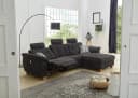 Jockenhöfer Gruppe Ecksofa Savona L-Form Schwarz Elektrische Relaxfunktion USB Bild 1