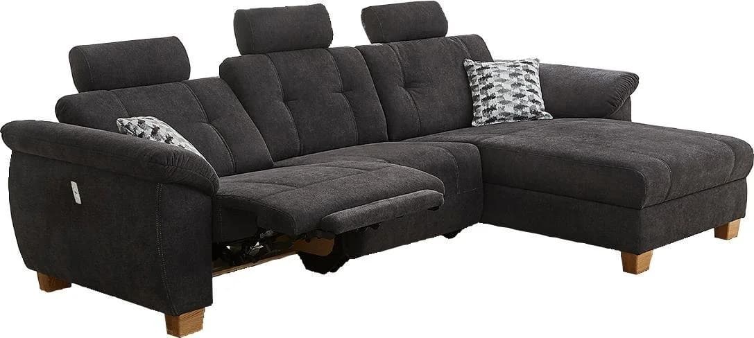 Jockenhöfer Gruppe Ecksofa Savona L-Form Schwarz Elektrische Relaxfunktion USB - Bild 4