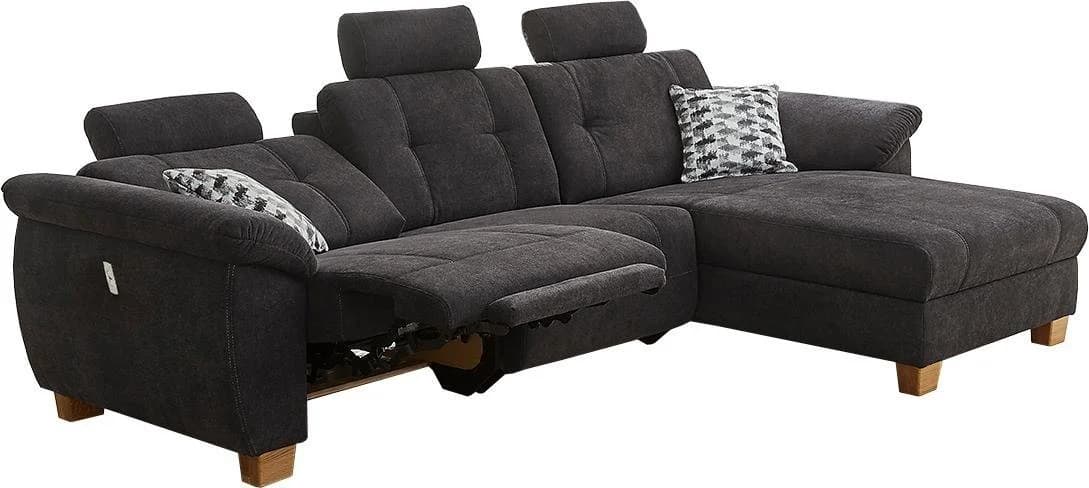 Jockenhöfer Gruppe Ecksofa Savona L-Form Schwarz Elektrische Relaxfunktion USB - Bild 5