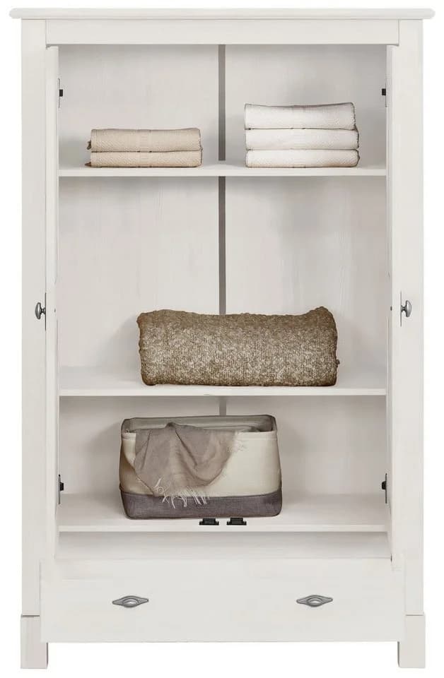 Wäscheschrank OTTO HOME Rauna Weiß Massivholz 2-türig - Bild 4