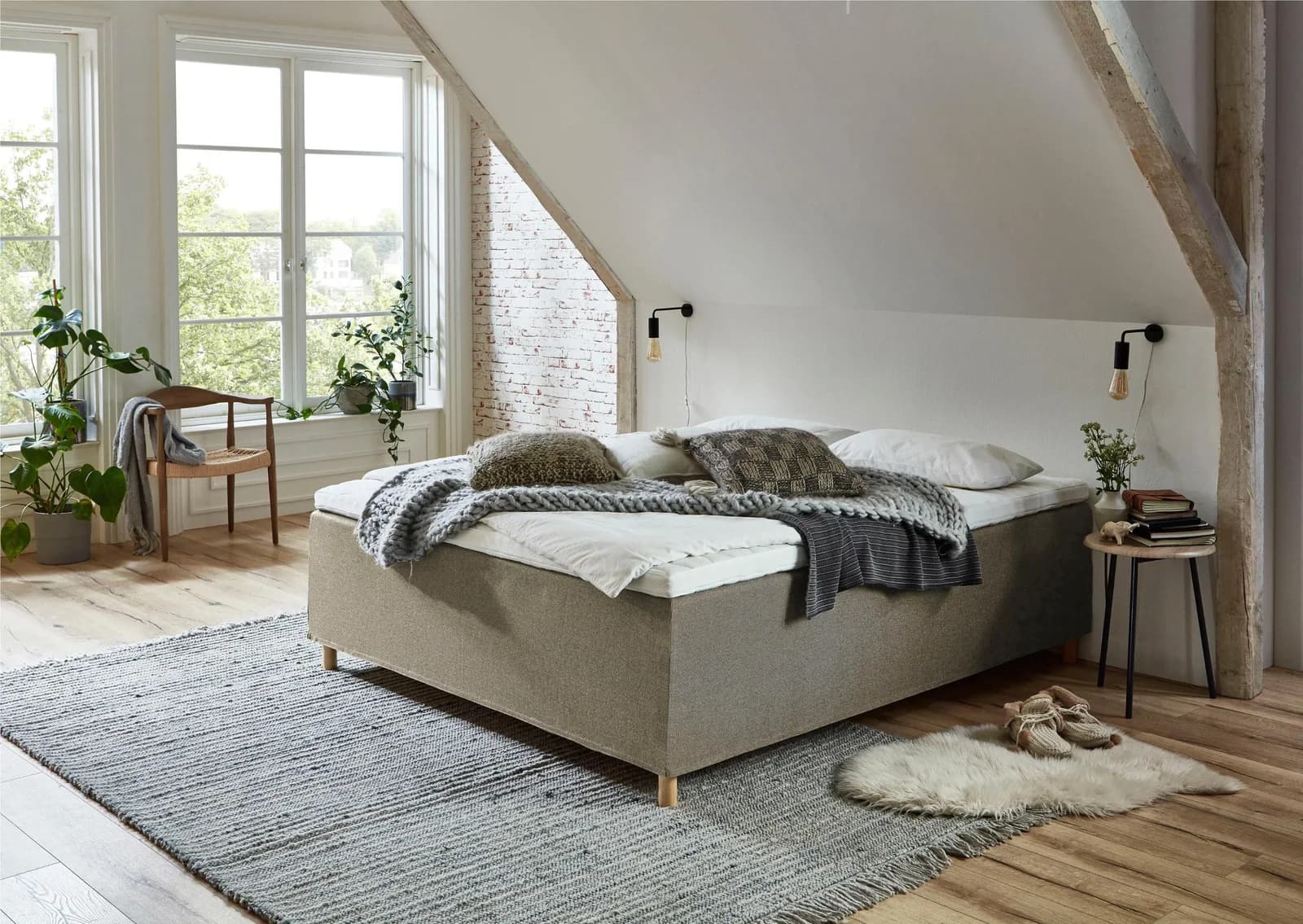 Boxbett HOME AFFAIRE Thorsby Beige Komplettbett ohne Kopfteil