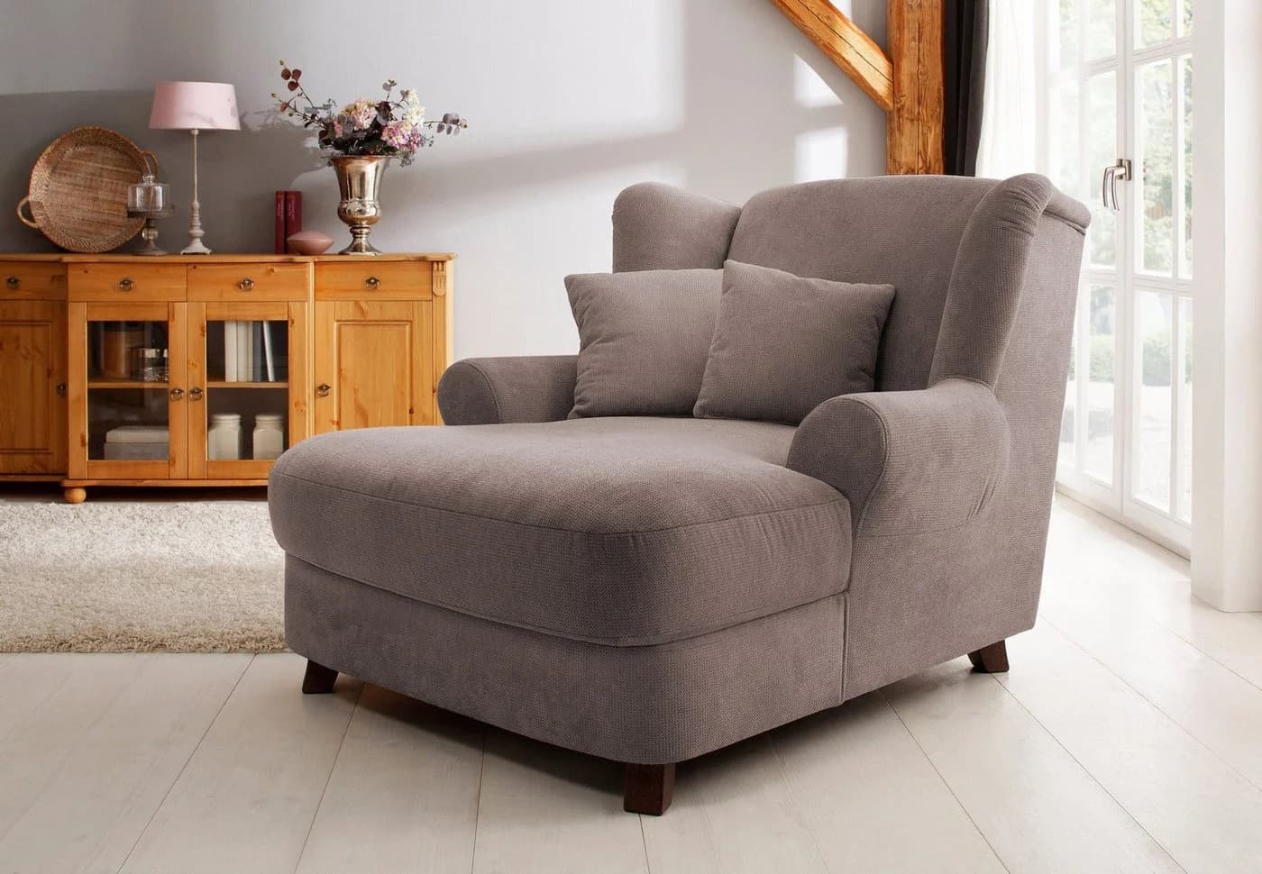 HOME AFFAIRE XXL-Sessel Oase Taupe Luxus-Microfaser - Bild 2