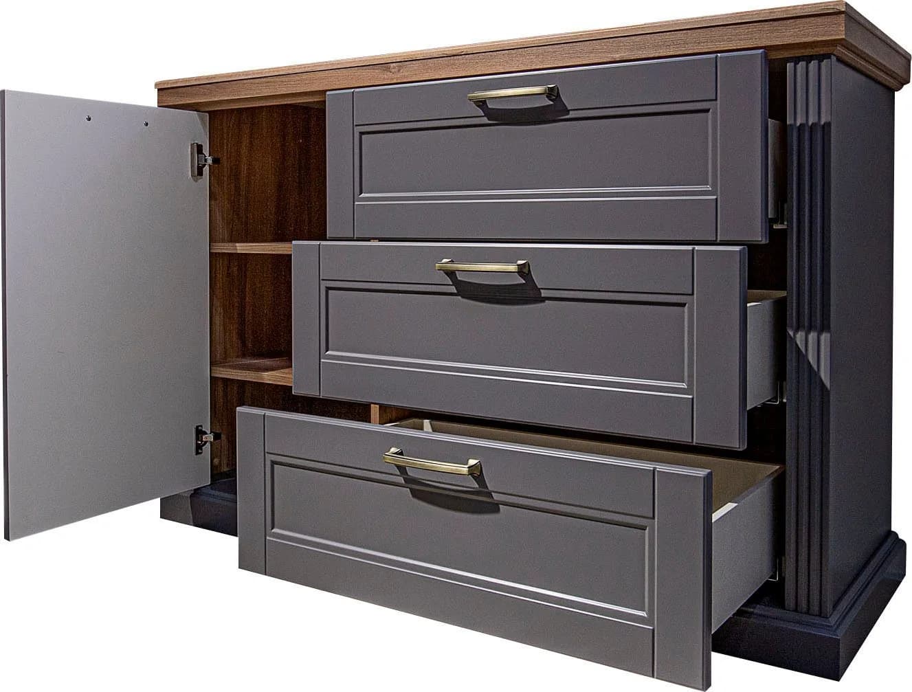 OTTO HOME Sideboard Tara Landhaus Grau Matt 138cm - Bild 3