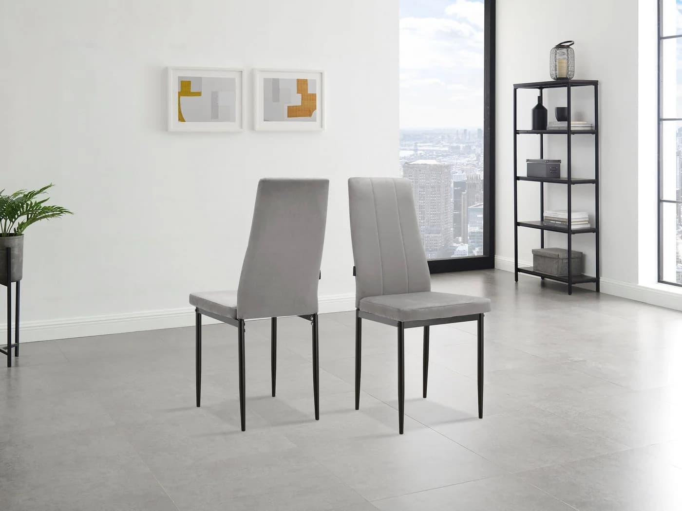 OTTO HOME Esszimmerstuhl Remus Grau Schwarz Samtvelours - Bild 2