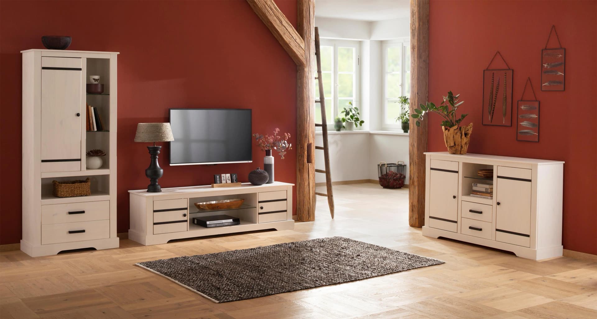 Stauraumschrank OTTO HOME Weiß Massivholz Kiefer