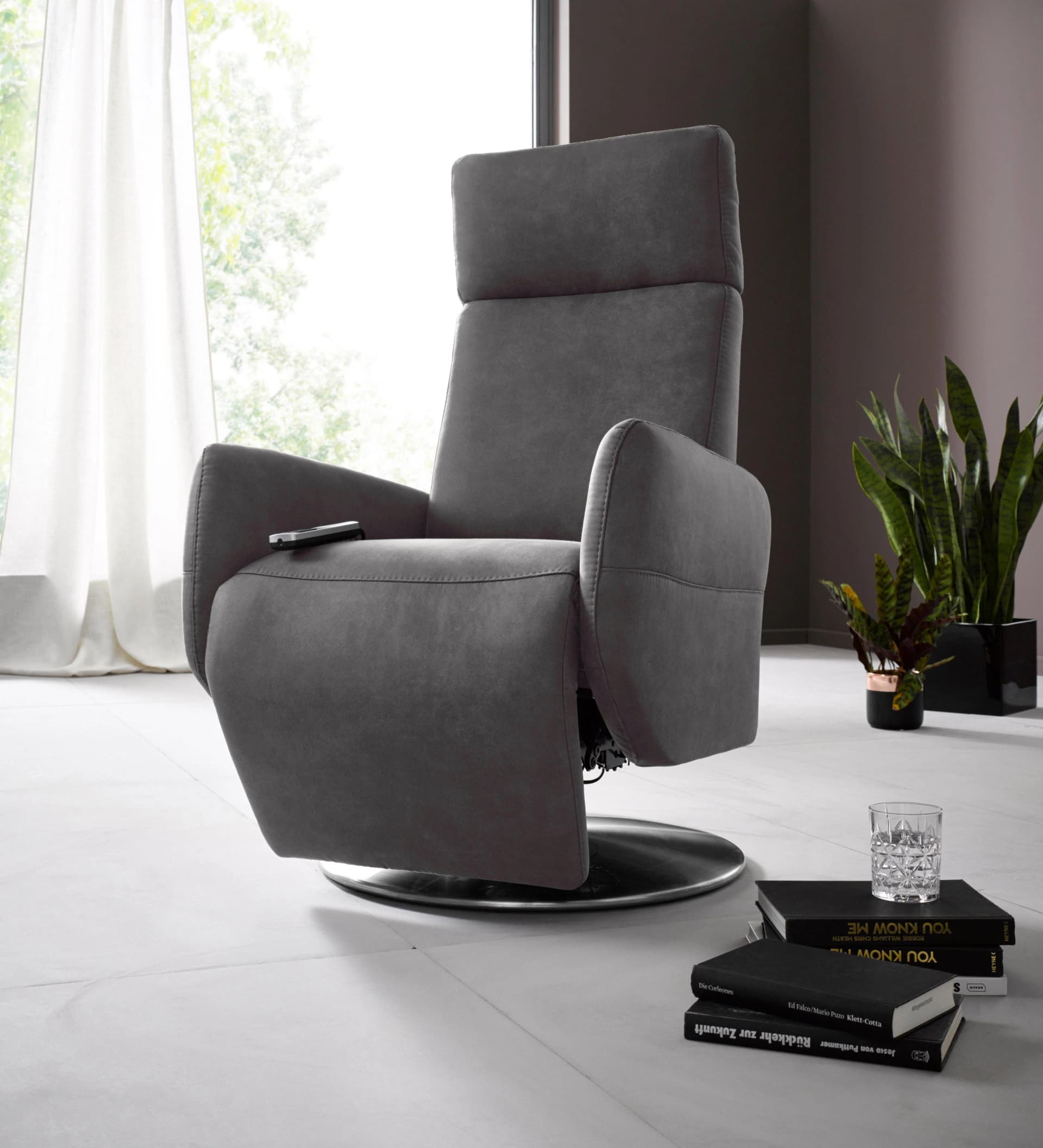 Relaxsessel SIT & MORE Kobra Anthrazit mit Aufstehhilfe