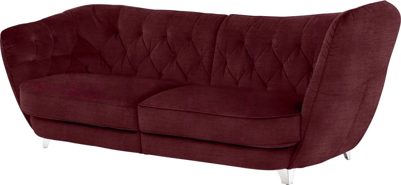 Home affaire Big-Sofa Retro Cordelle rot mit Chromoptik-Füßen - Bild 2