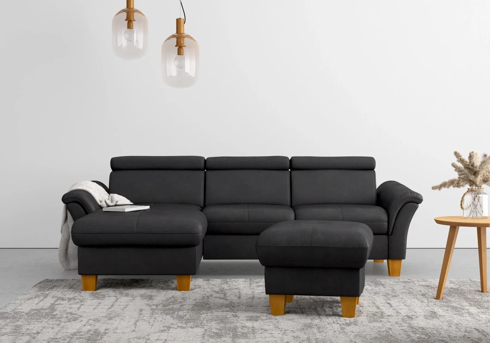 Home Affaire Ecksofa Lindgren L-Form Anthrazit 100% Polyester