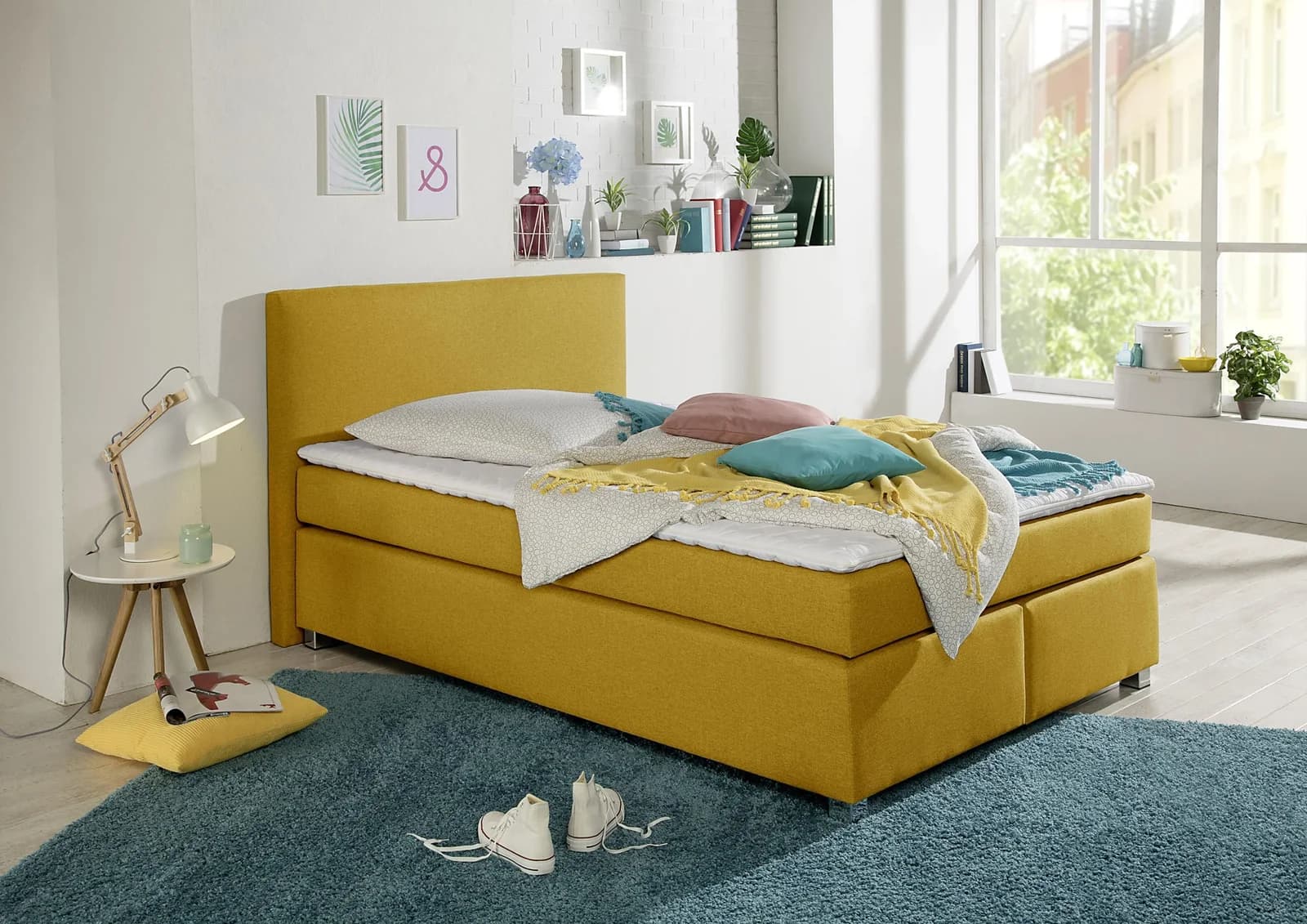 HOME AFFAIRE Boxspringbett Eliana Curry mit Topper