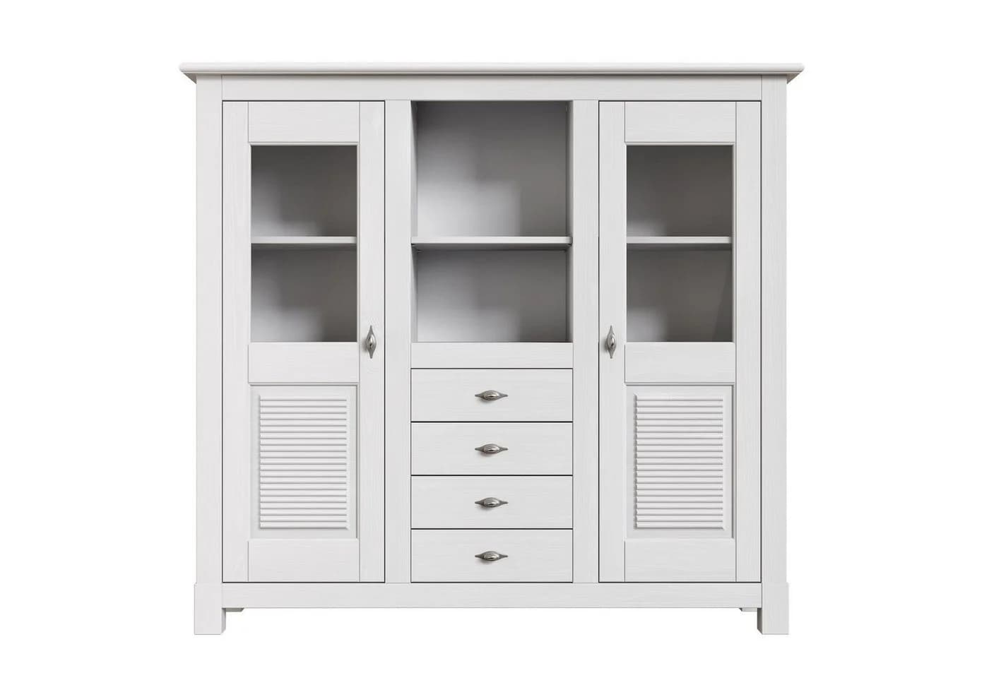 Buffet OTTO HOME Rauna Weiß Massivholz mit Glaseinsätzen - Bild 4