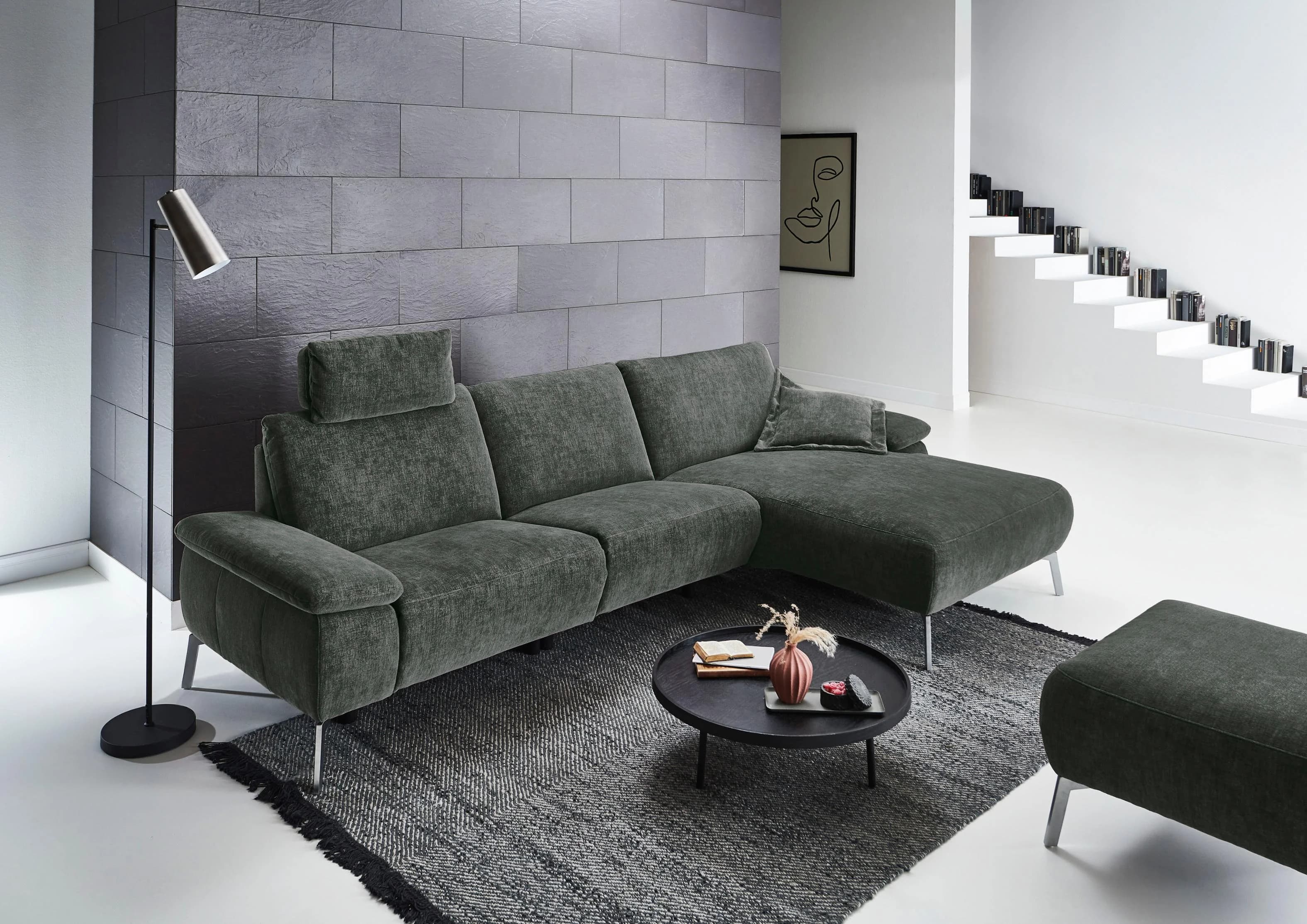 HOME AFFAIRE Ecksofa Bellini L-Form Grau Relaxfunktion