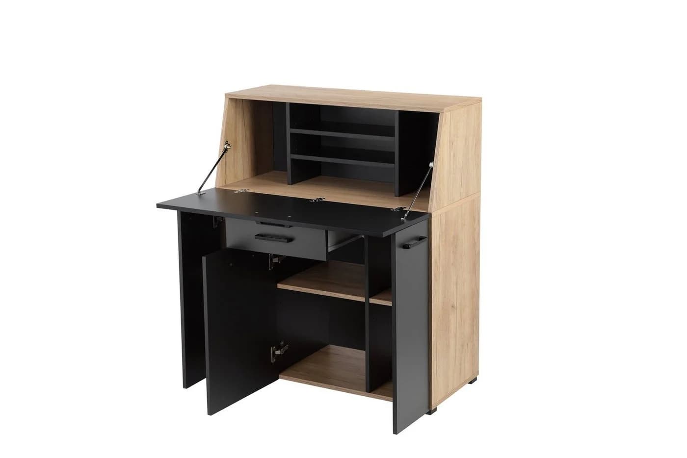 OTTO HOME Sekretär Moid Home-Office-Schreibtisch Braun Schwarz Graphit - Bild 5