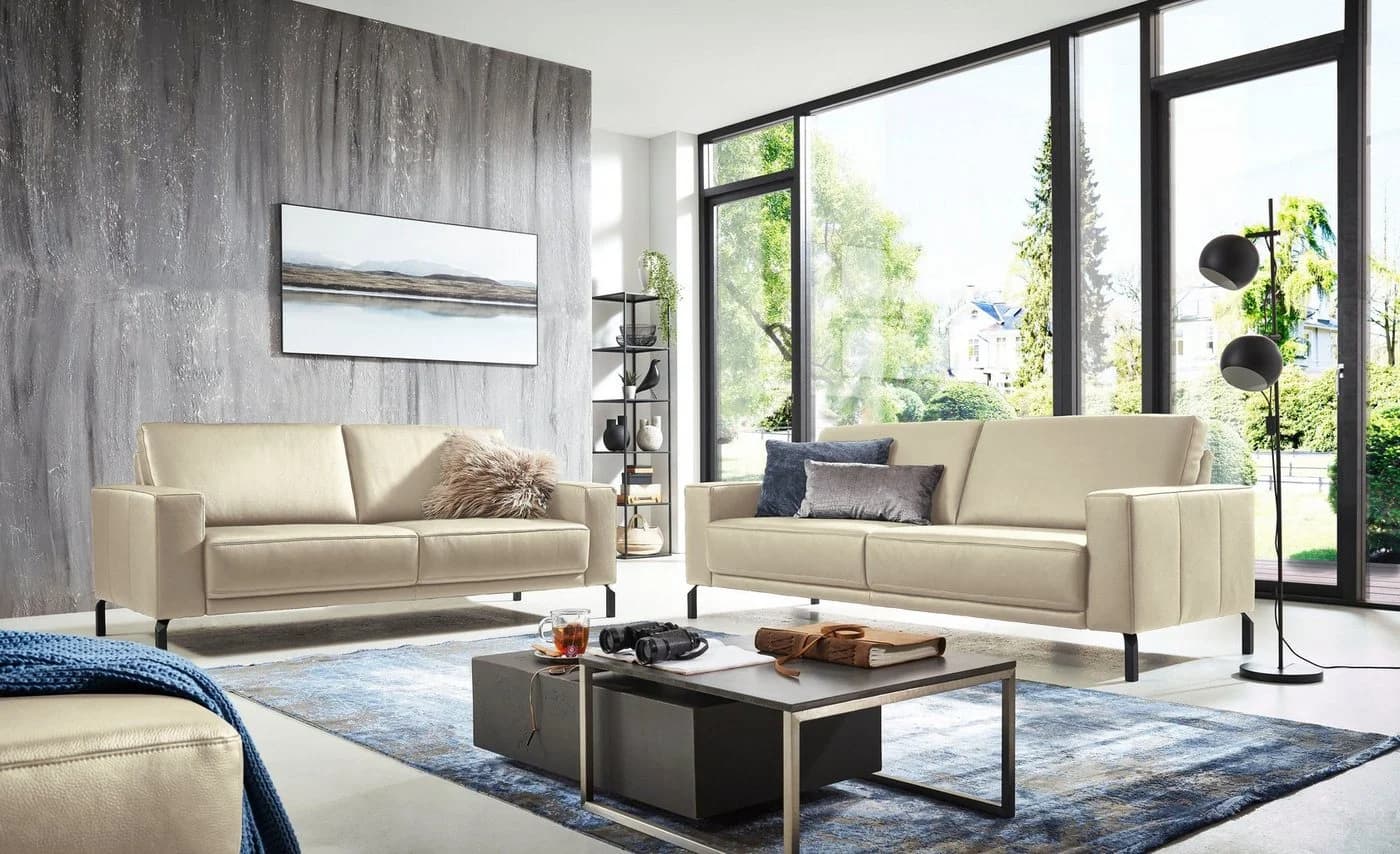 HOME AFFAIRE Apiro 2-Sitzer Sofa Dickleder Beige - Bild 3
