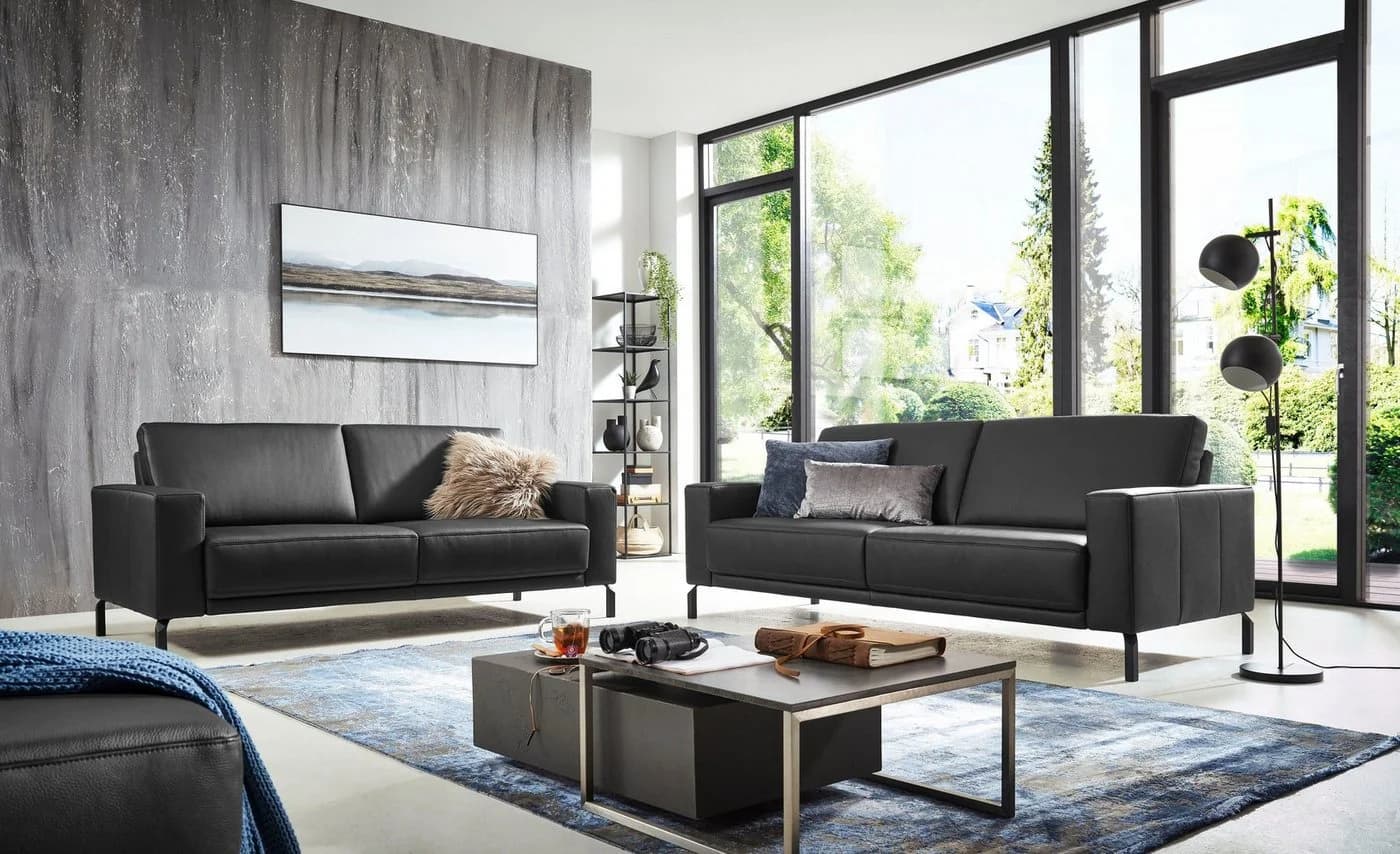 HOME AFFAIRE Apiro 2-Sitzer Sofa Schwarz Dickleder - Bild 3