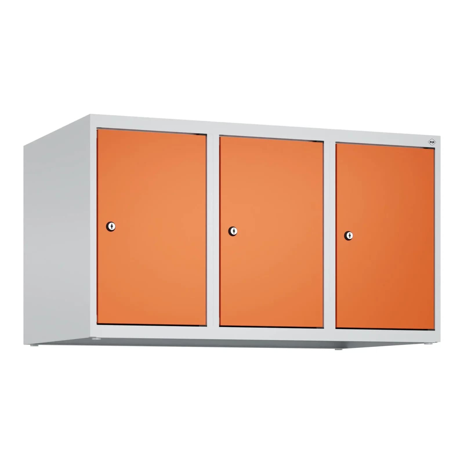 C+P Aufsatzschrank Classic PLUS 3 Abteile Stahl grau/orange