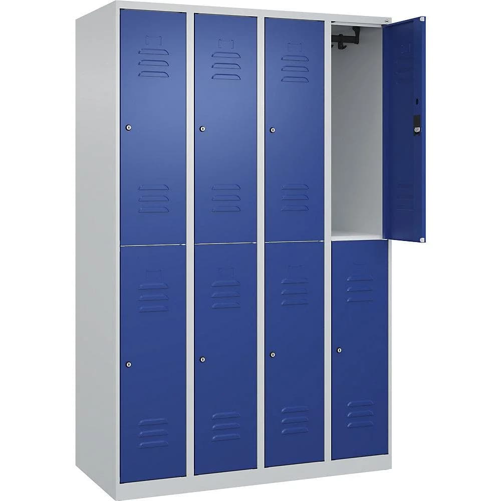 C+P Doppelstock-Spind Classic PLUS lichtgrau/blau Stahl