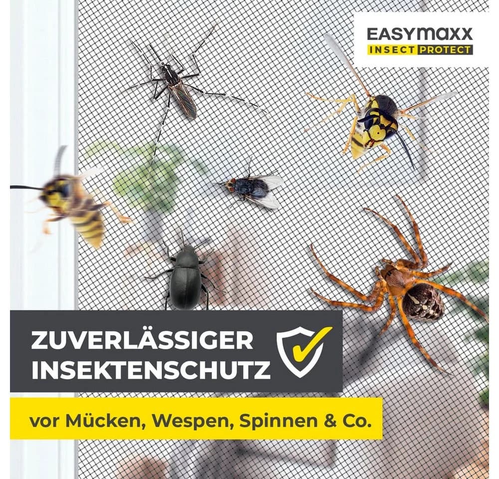 EASYmaxx Moskitonetz Magic Fit Anthrazit Teleskop-Insektenschutzgitter - Bild 3