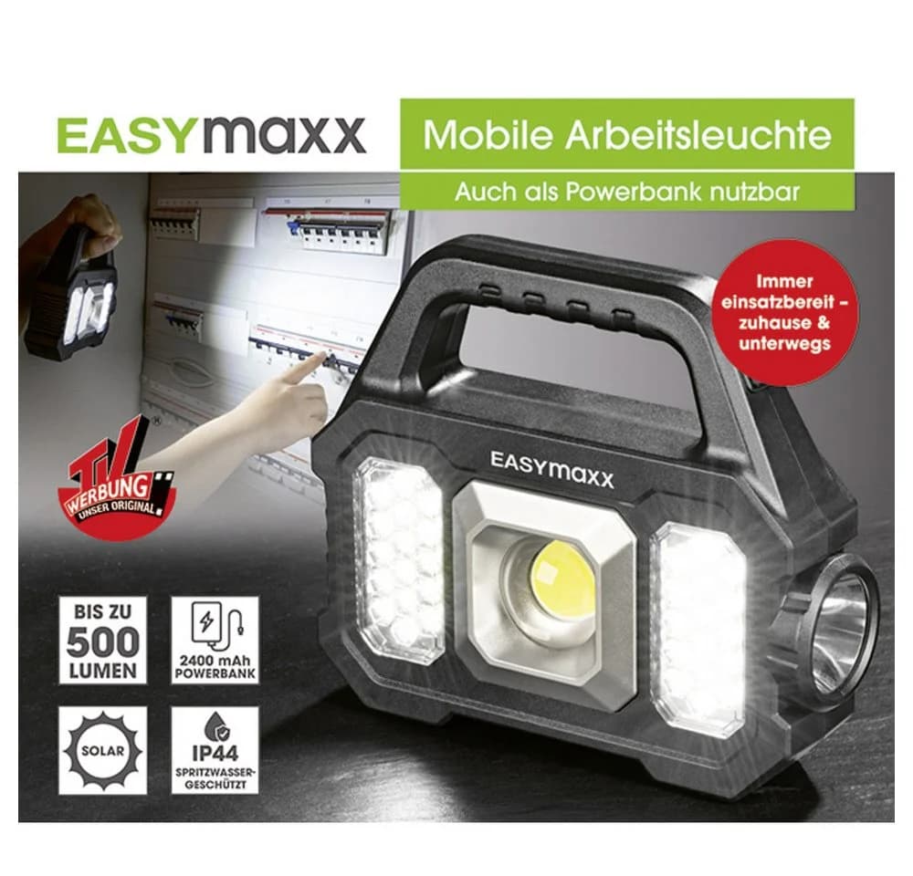 EASYmaxx Arbeitsleuchte LED COB Akku Solar USB-C - Bild 2